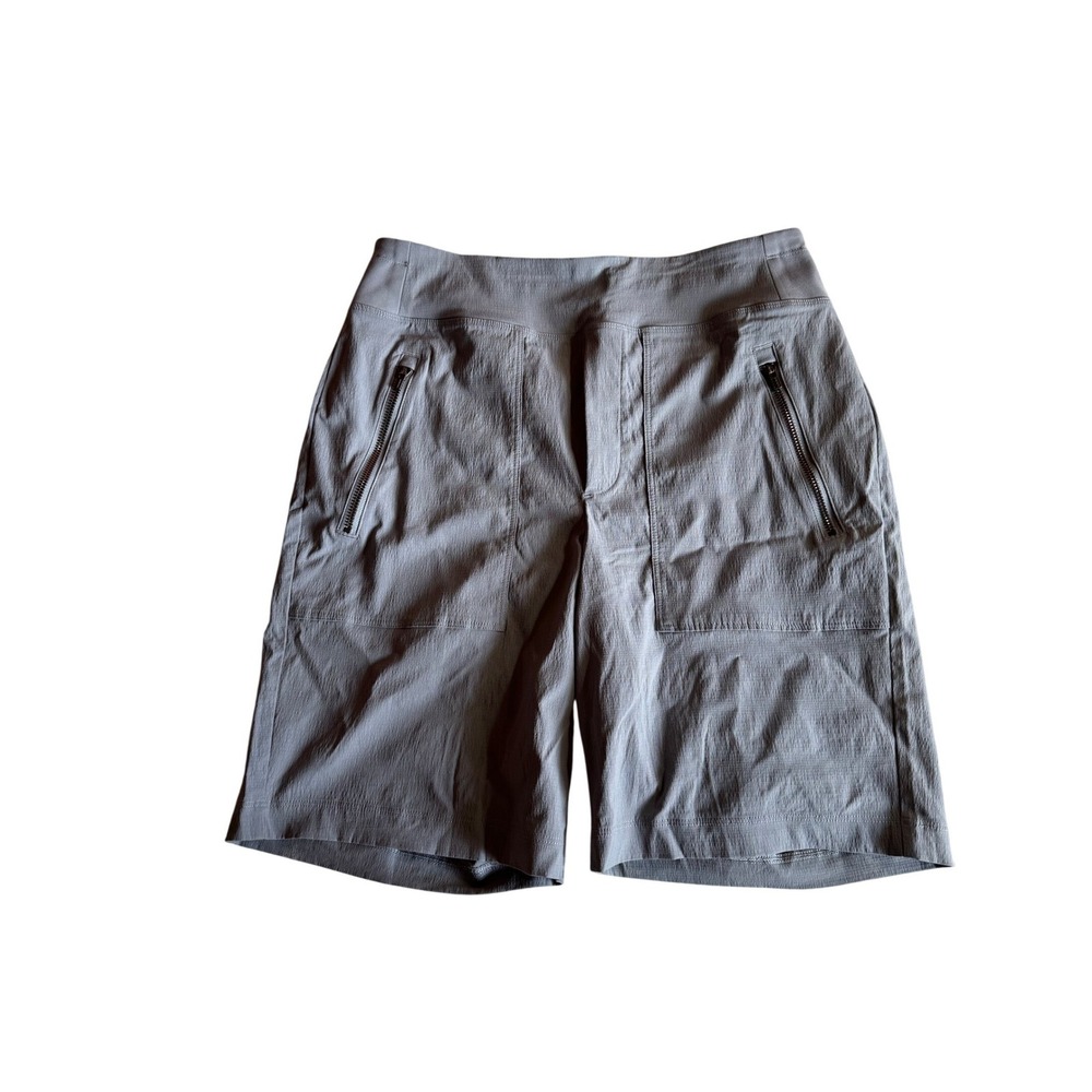 Athleta Trekkie North Shorts Gray Ripstop Hiking Activewear Womens 4 8.5" Inseam